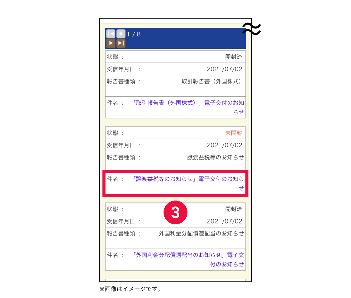 口座の解約手続きをしましたが、電子交付書面はどこで確認できますか